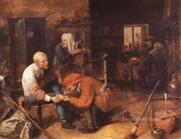 operation on foot Baroque rural life Adriaen Brouwer Oil Paintings